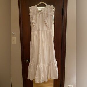Sea New York Elegant White V-Neck Dress